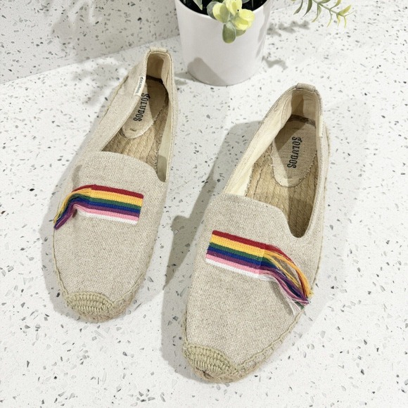 SOLUDOS Lockhart Embroidery women’s Pride espadrille shoes. Size 8.5 - Picture 1 of 4